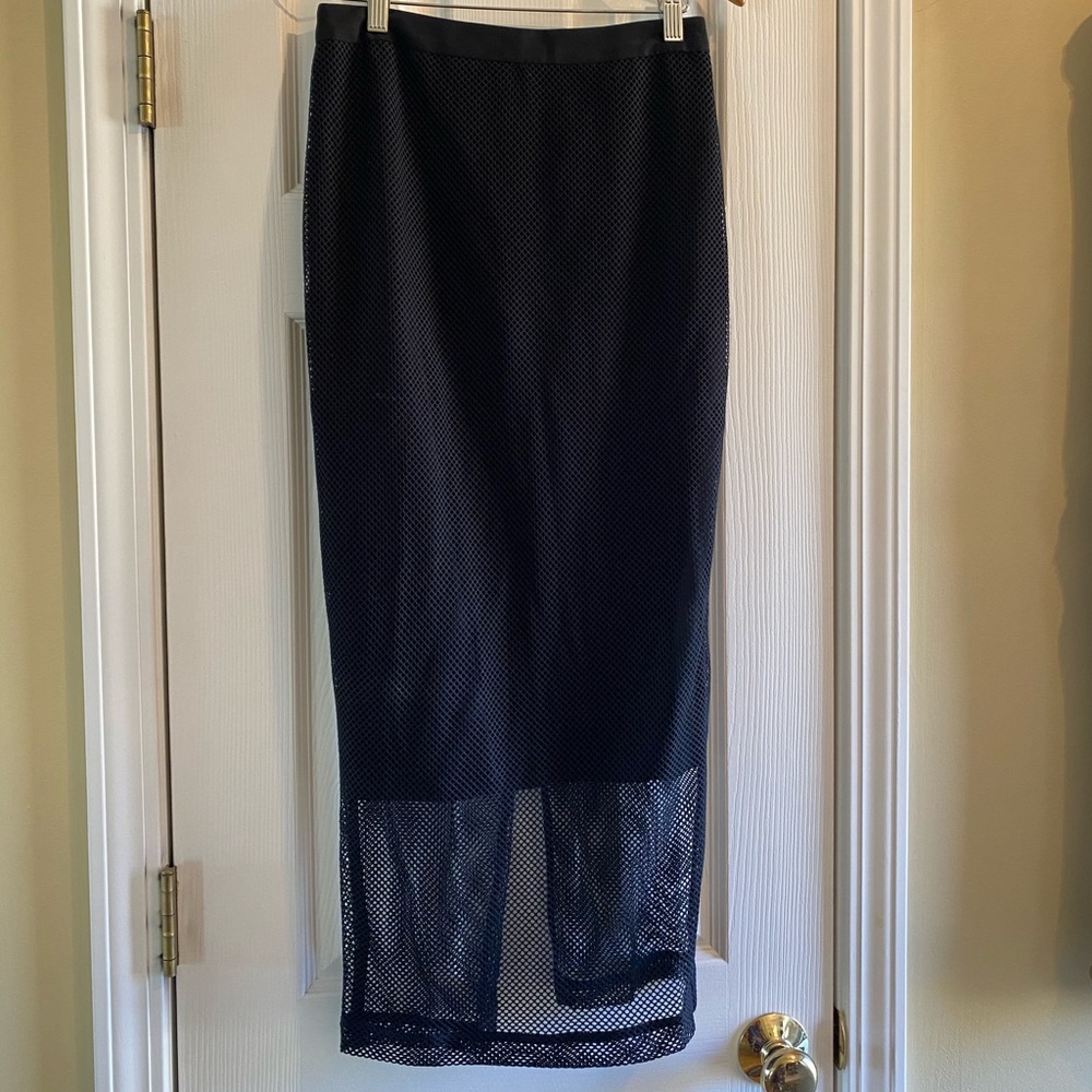 NWT ASOS Black Mesh Sheer Long Skirt